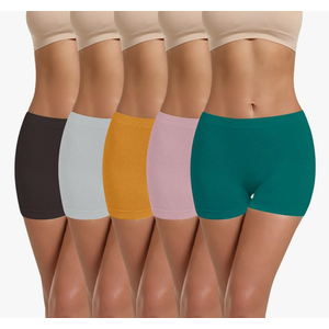 LALESTE Women Cotton Boy Shorts Panties Comfortable Wicking Boxer Briefs Underwear 5 Pack XL
