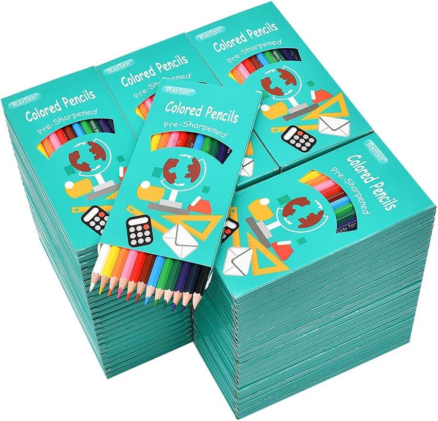 Colored Pencils Bulk, Pre-sharpened Colored Pencils for Kids, 12 Assorted Colors, Pack of 96, Coloring Pencils 1152 Count