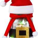 Chengu Christmas Cash Gifts Money Holder, Glass Xmas Mason Jars with Santa Hat, Scarf and Belt, Light up Celebration Table Decorations DIY Holiday Money Gift for Teen Women Men Mom Dad