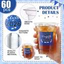 Amyhill 60 Pack 12oz Graduation Cups 2026 Graduation Decorations Disposable Plastic Cups Sturdy&Durable Drinkware for Class of 2026 Decorations Congrats Grad Party Favors Supplies (Red,Blue and White)