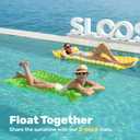 SLOOSH Inflatable Pool Floats Raft,Floating Lounge for Adults,64x32 inch Swimming Mat Pool Mattress with Headrest,2 Pieces Float Air Mat for Summer Water Beach Fun