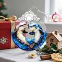 Christmas Ornament, Christmas Decoration, Stained Glass Ornament, Heirloom Keepsakes, Holiday Ornaments, Holiday Presents, Unique Xmas Gifts, Gift Exchange Ornaments, Gift Idea - Dolphin