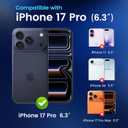 for iPhone 17 Pro Case, Black Floral Flower Pattern Case [Compatible with MagSafe] [Translucent Matte] Cute Slim Shockproof Protective Women Girls iPhone Case, White Flower