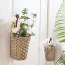 Woven Front Door Basket Seagrass Wall Hanging Basket Decorative Boho Mounted Organizer for Dried Flower Plants Storage Basket for Garden, Home, and Farmhouse Dcor