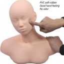Esthetics Mannequin Head with Shoulders, Cosmetology Mannequin Head with Acupuncture Points, Soft PVC Mannequin Head for Facials Massage, Wigs Hat Display, Makeup Practice