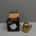 Amosfun 420ml Olive Oil Bottle Dispenser Stainless Steel Drop-free Pouring Oil Pot Kitchen Vinegar Cruet Storage Container Kitchen Favors (Gold)