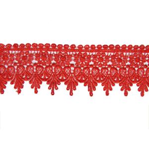 YYCRAFT 5 Yards Red Lace Edge Trim Wedding Applique DIY Sewing Crafts (Width:3.5 Inch Red)