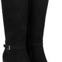 DREAM PAIRS Women's Knee-High Boots Comfortable Chunky Block Heel Pointed Toe Side Zipper 6.5