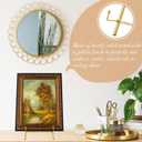 Leinuosen Metal Easel Stand 16.5" H x 8.7" W x 4.3" D Table Top Easel Stand for Display Tripod Art Picture Mirror Modern Plate Holder for Display Book Photo Wedding Sign(Gold,1 Pcs)