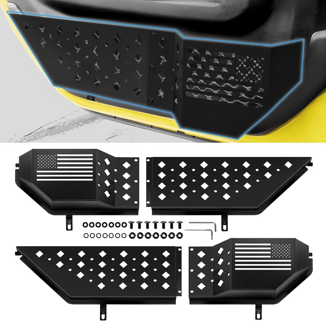 2025 Upgrade Metal Front Door Storage Pockets for Jeep Wrangler JL JLU 4XE 2018-2025 Accessories/Gladiator JT 2020-2025 Accessories [Military-Grade Metal] Door Storage Box Matte Black
