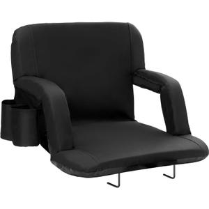 VEVOR Stadium Seat with Back Support, Wide Bleacher Seat Back, Folding Portable Padded Reclining Chair with Hook Pocket Cupholder, Ideal for Sport Event Beach Camping Concert
