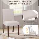 Upholstered Parsons Dining Chairs Set of 2, Modern Dining Room Chairs with Back, Fabric Kitchen Side Chairs with Wood Legs for Dinner Farmhouse Restaurant, Beige