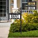 Metal Solar Address Signs for Yard with Warm White & Cold White - 50 Customizable (from 0 to 9) Solar House Numbers for Outside, Weather-Resistant LED Illuminated Plaques