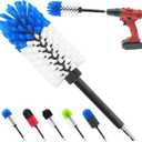 Wheel Brush, Soft Drill Wheel Cleaner Brush, Drill Brush for Car Wheel, No Scratches Highly Dense and Durable Car Wheel Brush Rim Tire Car Cleaning Brush for Wheels, Rims, Engines, Exhaust