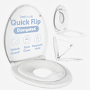 Jool Baby Quick Flip Toilet Seat with Built-in Potty & Splash Guard for Toddler Training, Slow Close (Elongated)
