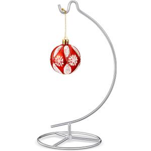 Baderke Ornament Display Stand, Ornament Hanger Holder Glass Ball Air Plant Holder, Hanging Terrarium Stand for Christmas Wedding, Home Office Decor,10.43" H(Silver)