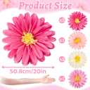 Pink Paper Flowers 6 Pcs, 20 Inch Large Paper Flowers for Pink Party Decorations, Girl Women Birthday Decorations, Tissue Paper Flower Decoration for Backdrop, Classroom and Wall Decor