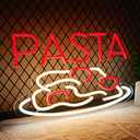 JFLLamp Pasta Neon Signs for Wall Decor Neon Lights for Bedroom Led Business Signs Suitable for Italian Pasta Restaurant Noodle Unique Gift for Lover 5V Power Adapter 16 * 10.6 Inch(Red+White)