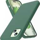 AZF for iPhone 15 Plus Case/for iPhone 14 Plus Case, Soft Silicone Shockproof Case with Soft Scratch-Resistant Microfiber Lining, 6.7 Inch (Pine Green)