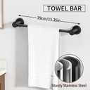 STWWO 4-Pieces Bathroom Hardware Set Black, Stainless Steel 16 Inch Towel Bar Set, Towel Racks for Bathroom Wall Mounted