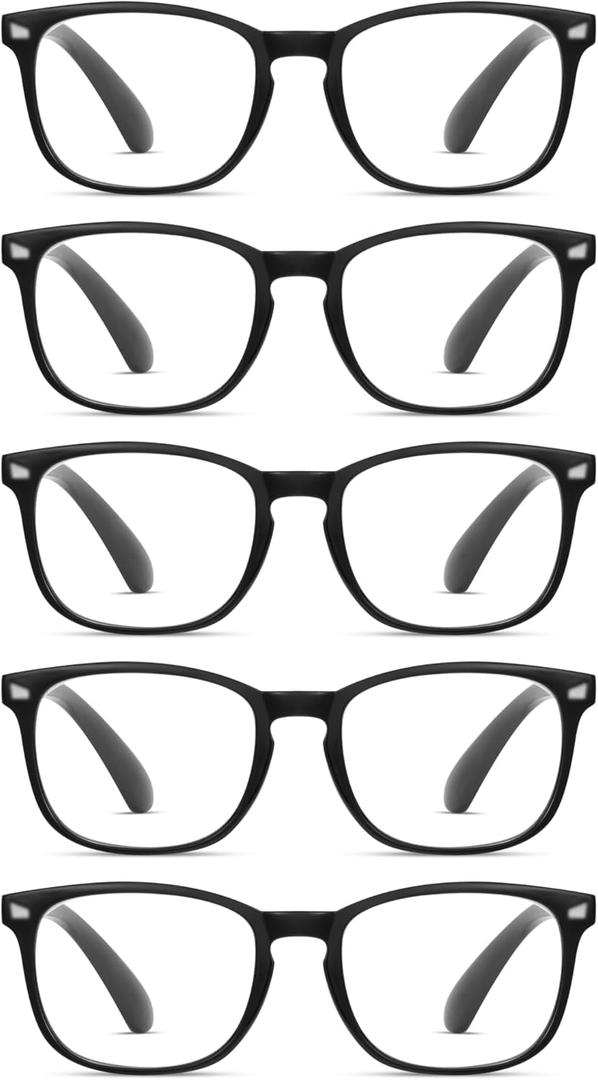 5-Pack CCVOO Mix & Match Reading Glasses for Women - Lightweight, Comfortable Fit, Clear Vision - Blue Light Blocking, +4.0