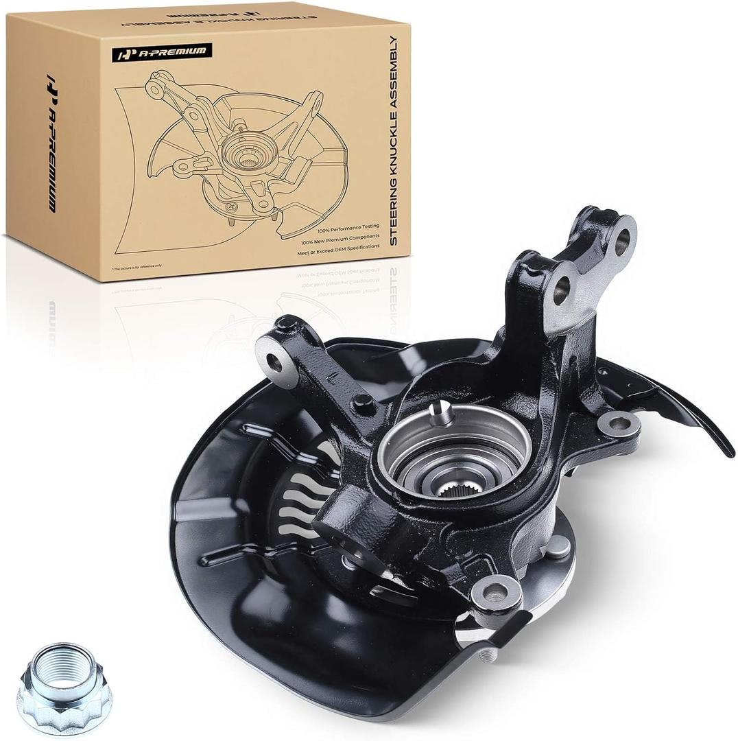 A-Premium Front Left Steering Knuckle & Wheel Bearing Hub Assembly Compatible with Toyota Highlander 2008-2010, Highlander 2011-2013 (GAS Only), AWD, Driver Side