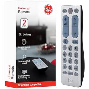 Remote Control for Samsung, Vizio, Lg, Sony, Sharp, Roku, Apple TV, TCL, Panasonic, Smart TVs, Streaming Players, Blu-Ray, DVD, 2-Device, Silver, 33701 3 Pack