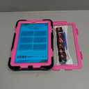 SEYMAC stock Case for Lenovo Tab M9 (TB-310FU) 2023 with Screen Protector, Drop-Proof Protection Cover with 360 Rotating Stand &Strap [Pen Holder] Case for Lenovo Tab M9 9'' (Pink+Black)