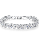 Hadskiss Wedding Tennis Bracelet for Brides Bridesmaid, White Gold Plated Marquise Cubic Zirconia Prom Jewelry, Silver Bracelet Wedding Party Jewelry for Women