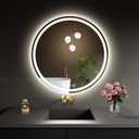 LED Bathroom Mirror 22 Inch Round Bathroom Mirror with Lights, Circle Wall Mirror with 3 Colors Brightness, Anti-Fog for Bathroom Vanity, Entryway Living Room