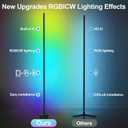 Miortior Corner Floor Lamp - Smart RGB LED Corner Lamp with App and Remote Control, 16 Million Colors & 68+ Scene, Music Sync, Timer Setting - Ideal for Living Rooms, Bedrooms, and Gaming Rooms