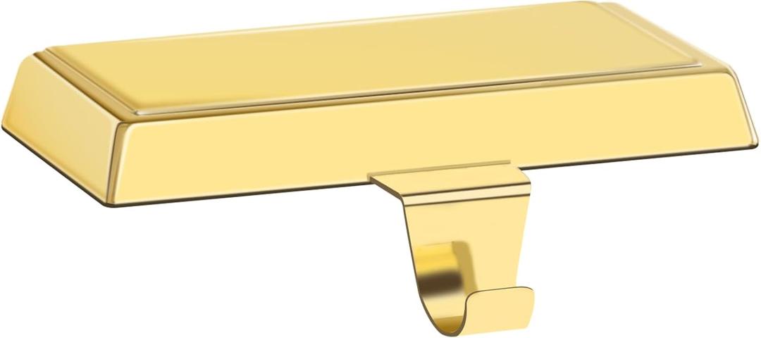 Fowecelt Christmas Stocking Holders Metal Fireplace Stocking Hooks Stocking Holder Base Weighted Stocking Hooks - Floor Mantle Christmas Holiday Party Decorations Golden