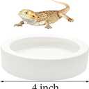 2 Pcs Reptile Food Bowl Ceramic Water Feeder Bowls Anti- Escape Mini Reptile Feeder for Lizard, Gecko etc, Round