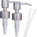 Stainless Steel Soap & Lotion Dispenser Pumps, Brushed Nickel Replacement (2 Pack)