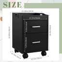 Geelin Pedicure Trolley Cart 13.5"x12.5"x19" Portable Double Layer Pedicure Station with Wheels for Nail Salon, Spa, Beauty Salon, Home Bathroom Manicure Pedicures Equipment(Black)