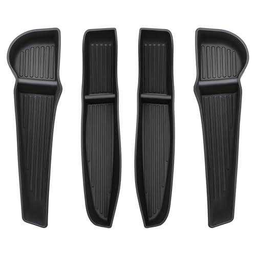 XAPEXJDM 4 Pieces Car Door Organizer Tray for Tesla Model Y 2021-2024 (Not for Model Y Juniper) Door Side Storage Box Insert for Tesla Model Y Accessories 2024 - TPE Material（ Black YST-T-door storage box
