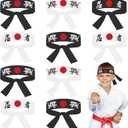 ZOIIWA 48Pcs Japanese Karate Headband Karate Headbands Karate Headbands Japanese Sushi Chef Bandana Headwear for Karate Sports Kitchen Cooking Costume Supply for Adults Birthday Party Favors