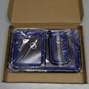 Collapsible Magnetic Parts Tray Set of 3 Different Size, Foldable Silicone Tool Trays for Screws, Bolts, Nuts and Other Small Metal Parts (Blue)