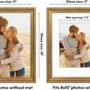 Americanflat 11x14 Picture Frame with Shatter-Resistant Glass - Use as 8x10 Frame with Mat or Display 11x14 Photo Without Mat - Ornate Picture Frames for Wall Display - Gold