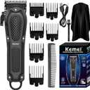KEMEI Hair Clippers for Men Professional Cordless&Corded Barber Clippers for Hair Cutting & Grooming, Rechargeable Beard Trimmer for Men,KM-1071 (Black)