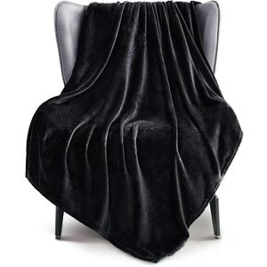 Exclusivo Mezcla Fleece Throw Blanket 300GSM Black 50x70 Inches