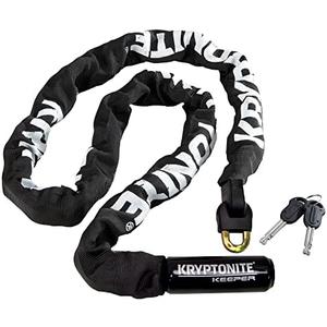 Kryptonite Keeper 712 Bike Chain Lock, 4 Feet Long Heavy Duty Anti-Theft Bicycle Chain Lock with Keys for Bike, Motorcycle, Scooter, Bicycle, Door, Gate, Fence,Black