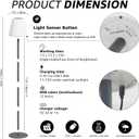Solar Outdoor Floor Lamp USB Rechargeable Cordless Dimmable RGB Warm White LED Lights for Yard Garden Patio