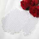 Vase Filler Pearls, 980 Pcs No Hole Pearl Vase Beads, Plastic Fake Pearl for Crafting, Pearls for Makeup Brush Holder Beads, Tabble Scatter, Vase Decor, Wedding Birthday Party (White, 8mm)