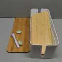 2 Pack Large Cable Management Box – Wooden Style Cord Organizer and Cover for TV Wires, Computer, Router, USB Hub and Under Desk Power Strip – Safe ABS Material and Baby-Pets Proof Lock (White)