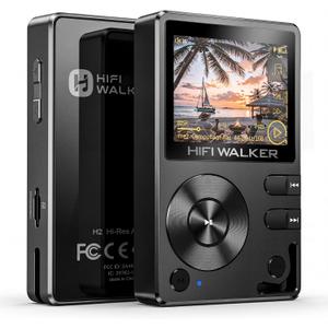 HIFI WALKER H2, High Resolution MP3 Player with Bluetooth5.2, DSD DAC, HiFi Portable Digital Audio Player Lossless High-Res Music Player with 128GB Memory Card, Support Up to 512GB