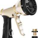 RAINPOINT Garden Hose Nozzle, Heavy Duty Metal Hose Sprayer Nozzle, 9 Adjustable Spray Patterns, High Pressure Hose Sprayer for Watering Plants, Lawns, Car and Pet Washing (Black)