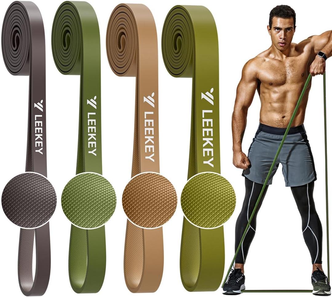 LEEKEY Resistance Bands Set for Pull-Up Assistance & Full-Body Training, Multi-Level Exercise Bands with Bag for Home Workouts, Physical Therapy, Strength Training (Men/Women) (5-85LB Green)