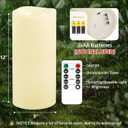 NURADA Large Outdoor Flameless Candles 12" x 5" - Waterproof LED Pillar Flickering Candle Battery Operated with Timer Remote Control for Patio Porch Lanterns Decor - Long Lasting Set of 2