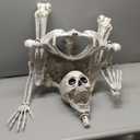 JOYIN 5.6 FT Halloween Posable Life Size Skeleton Full Body Realistic Bones with Movable Joints for Halloween Indoor and Outdoor Decoration (Count of 2, White)